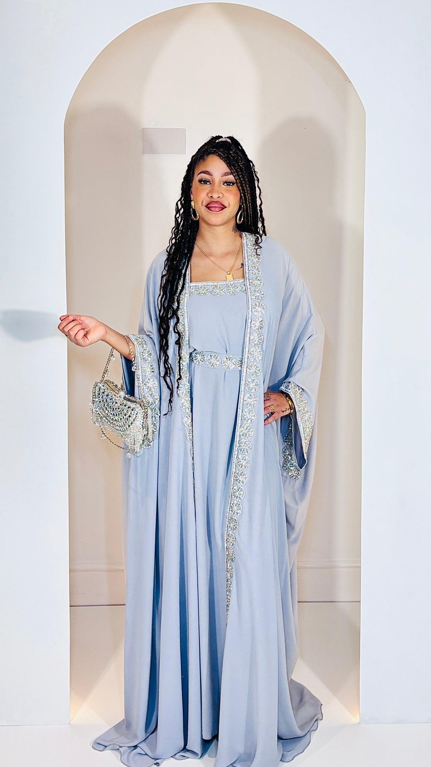 The "Azure Mist" Moroccan Takchita Set
