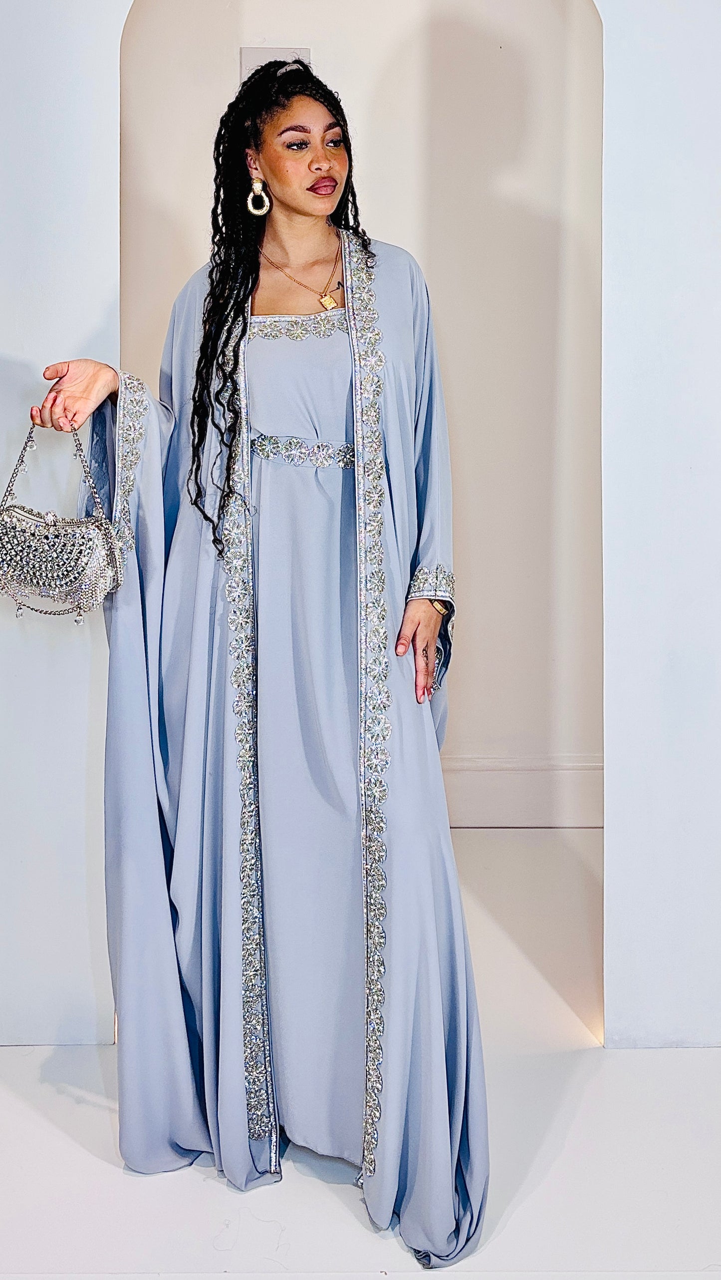 The "Azure Mist" Moroccan Takchita Set