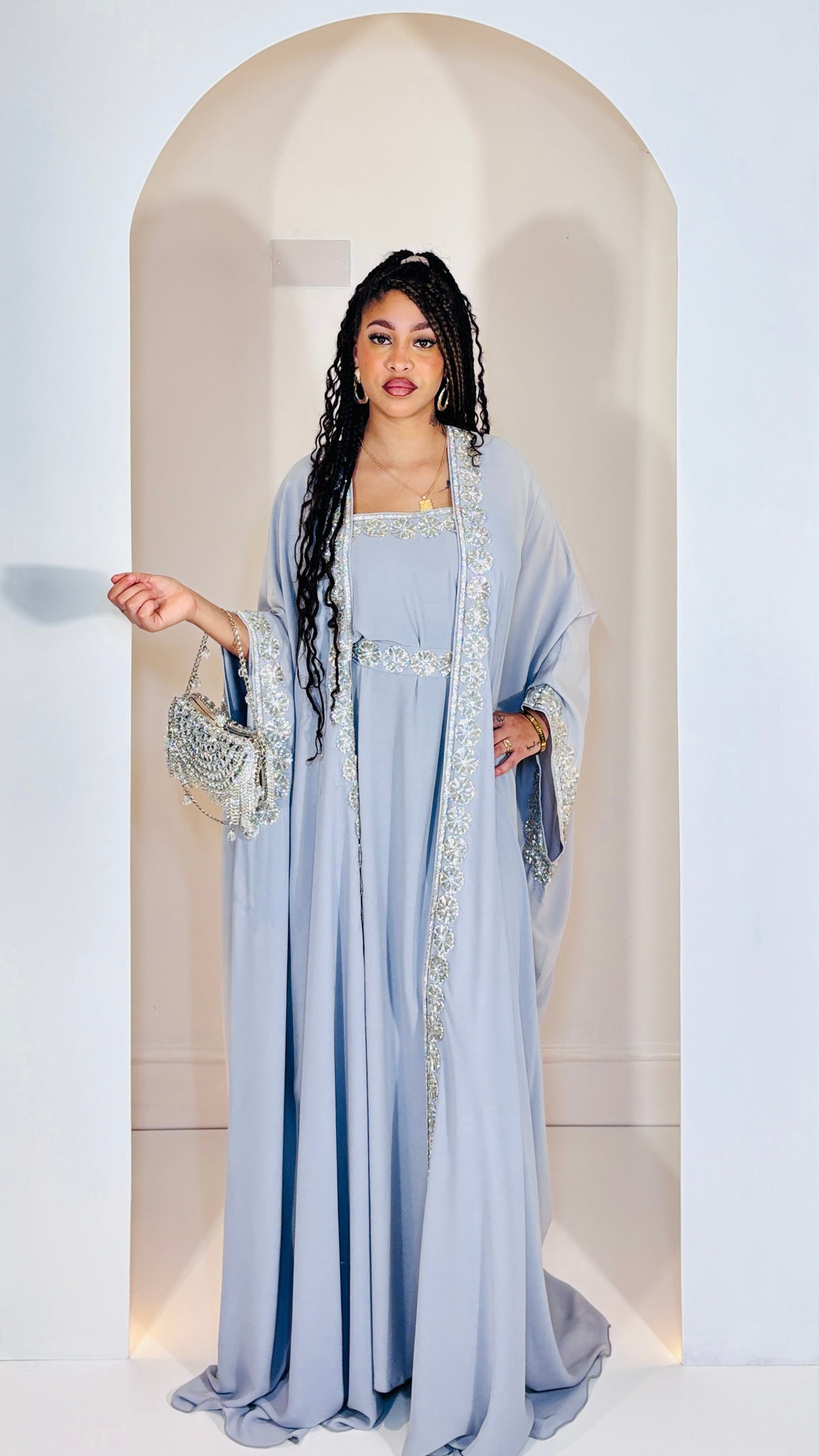 The "Azure Mist" Moroccan Takchita Set