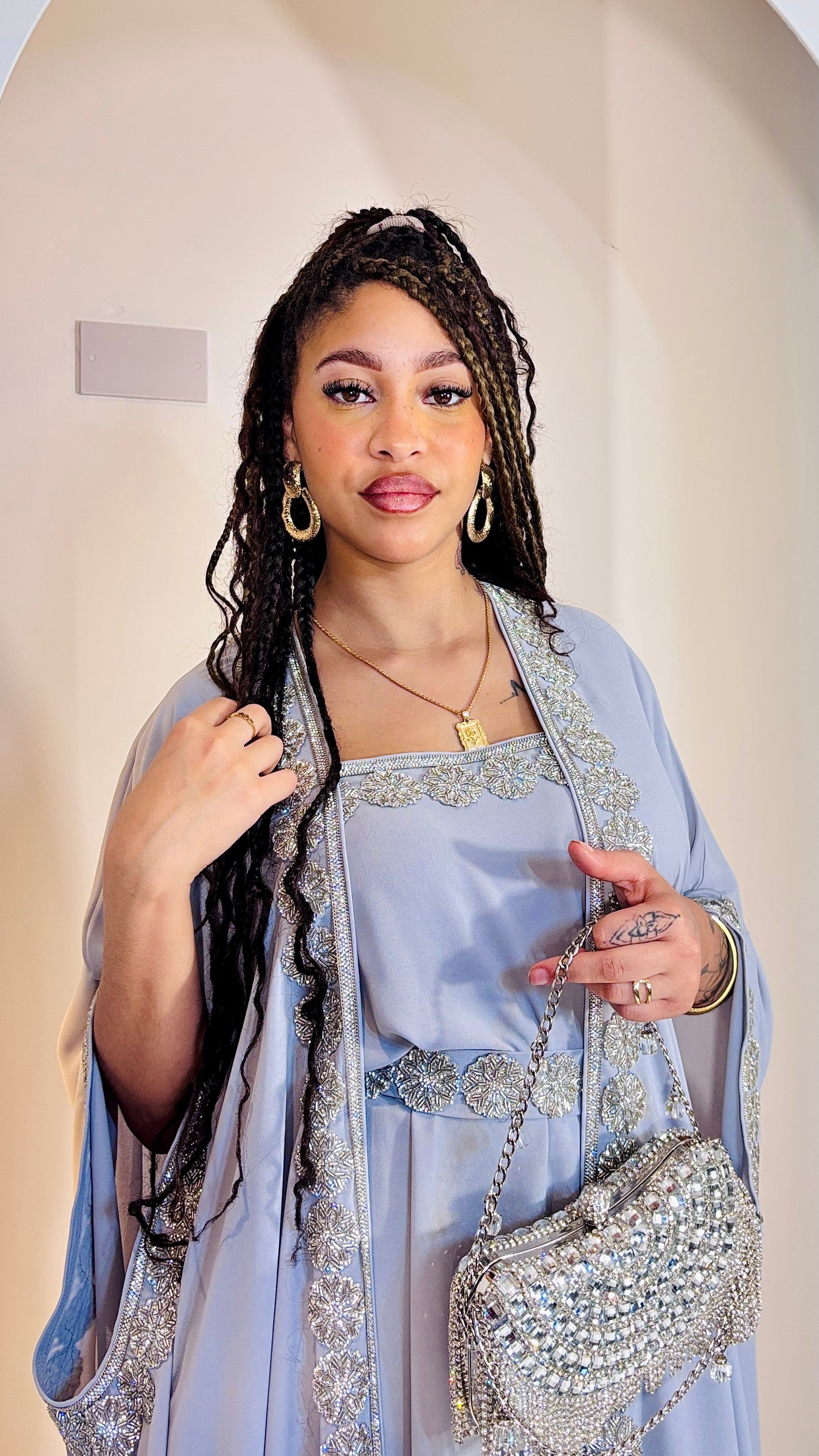 The "Azure Mist" Moroccan Takchita Set