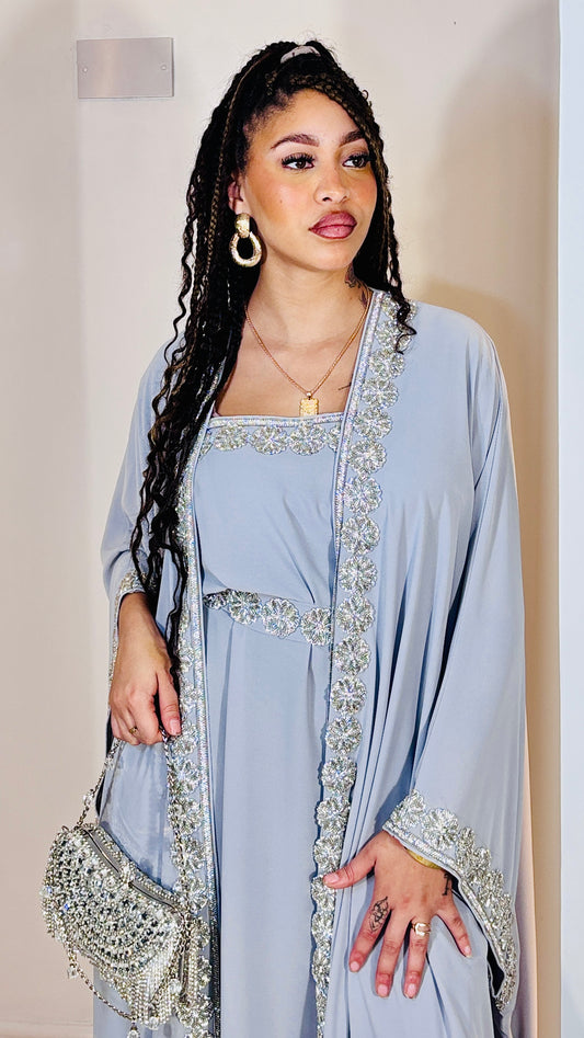 The "Azure Mist" Moroccan Takchita Set