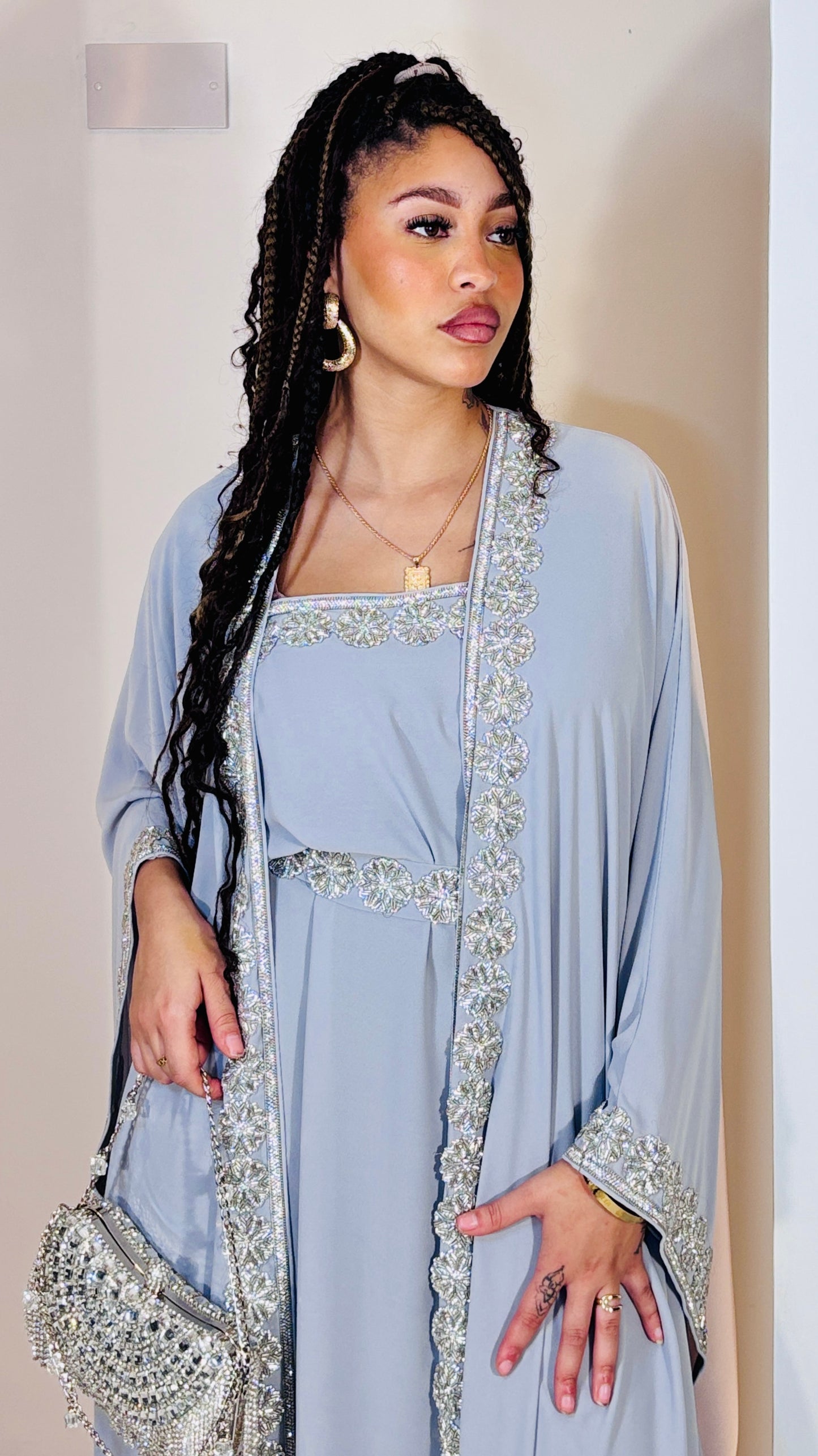 The "Azure Mist" Moroccan Takchita Set