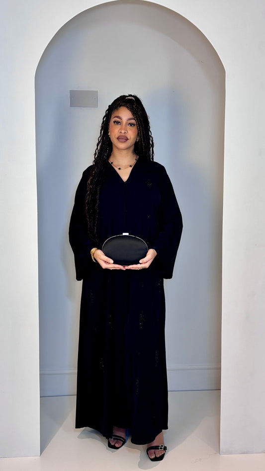 Timeless Elegance: Hand-Beaded Premium Korean Neda straight Abaya