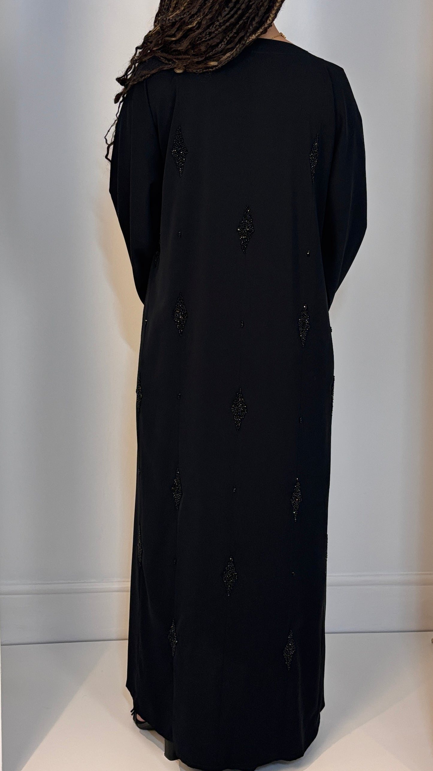 Timeless Elegance: Hand-Beaded Premium Korean Neda straight Abaya