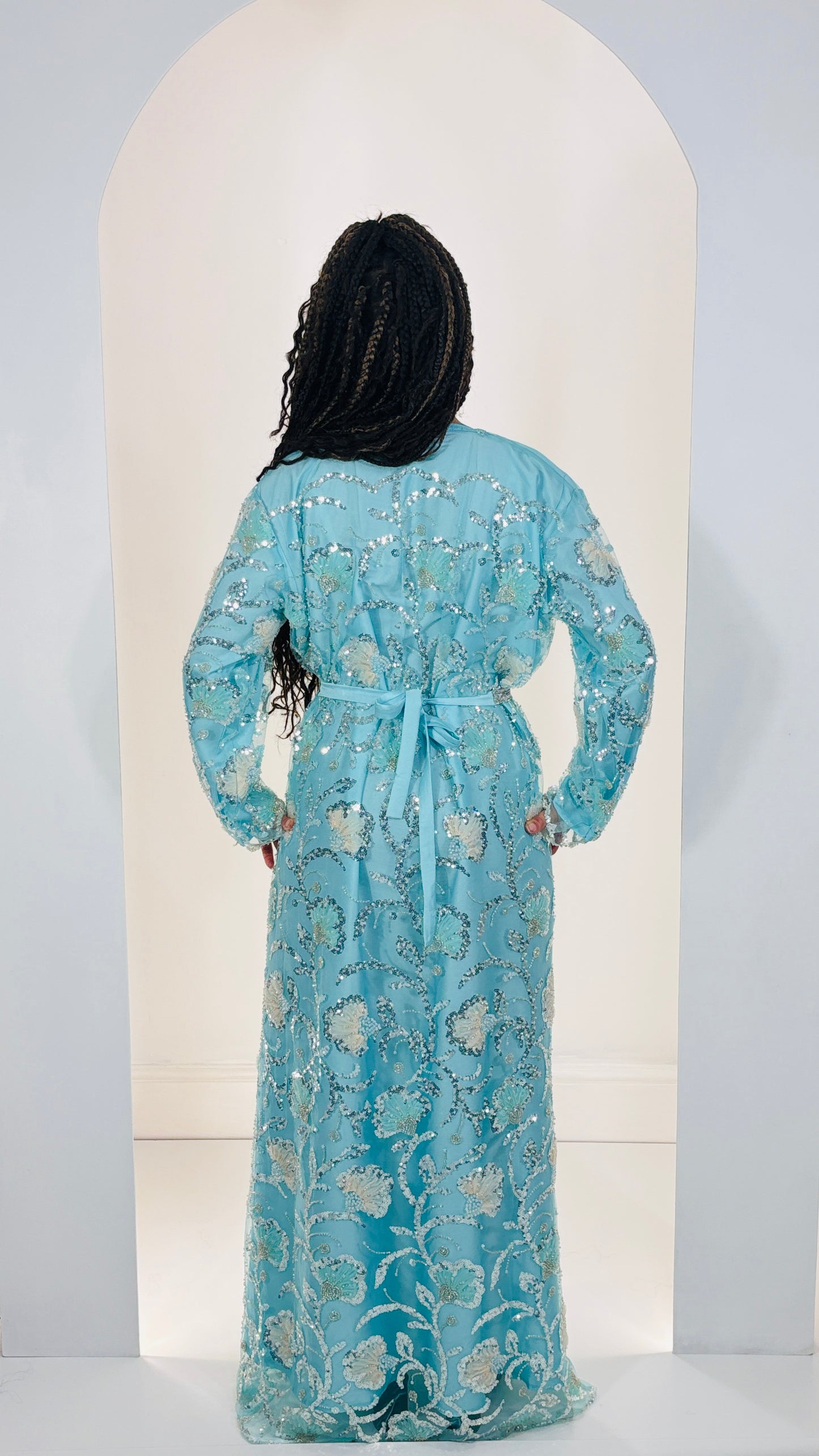 Exquisite Sky Blue Takchita Gown
