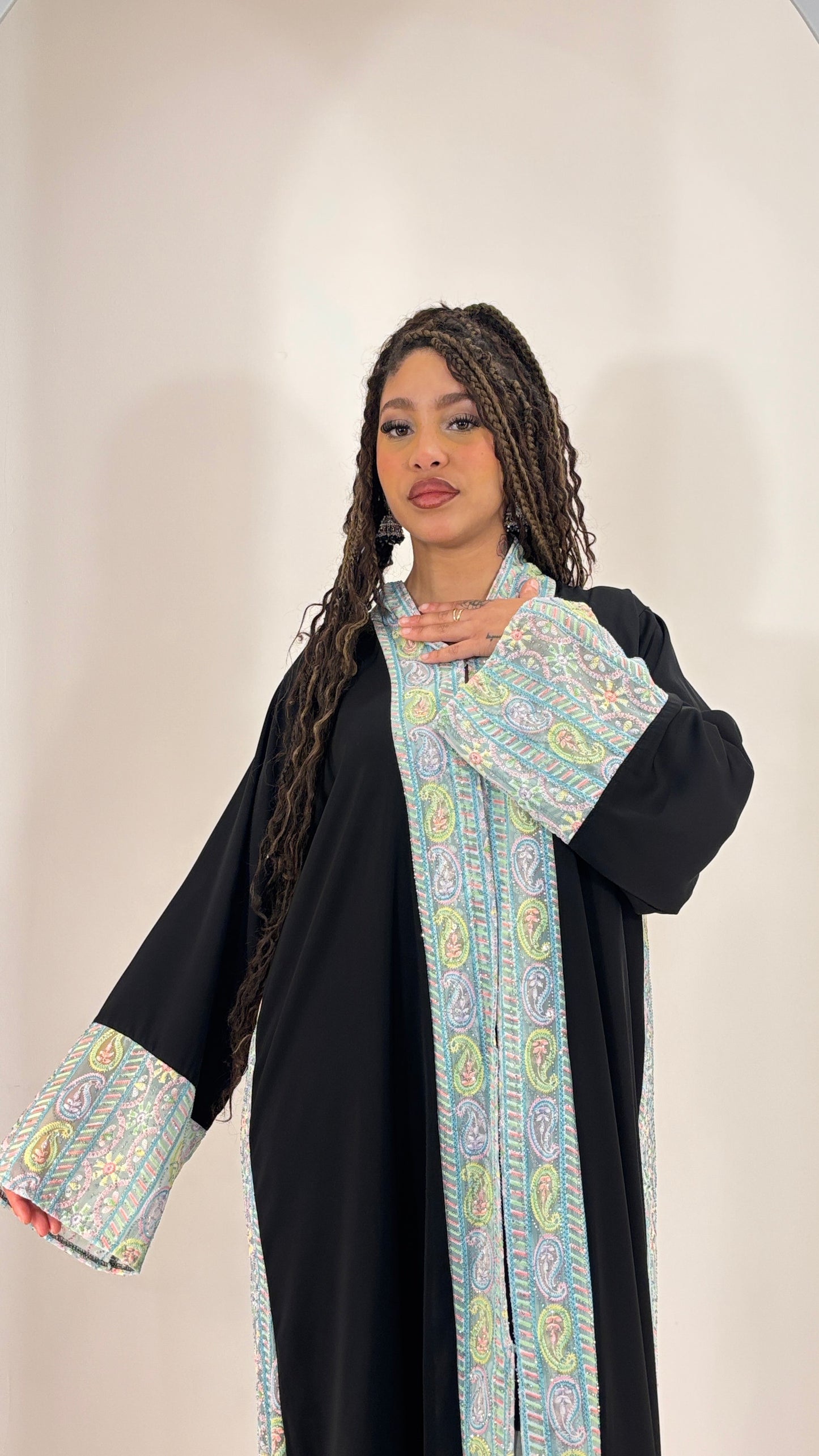Aseel Contemporary Neda Abaya with Trend-Setting Embroidered Back